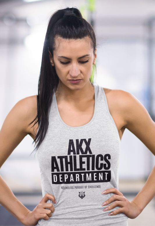 AXK Athletics Dept. (Black Text): Women's Racerback Tank