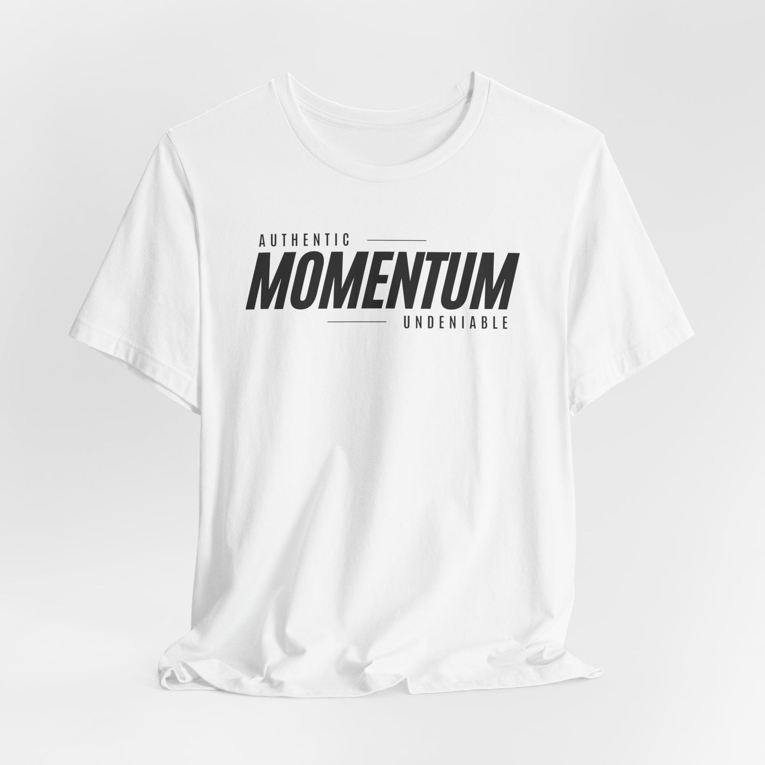 Momentum: With AKX Athletics Back Unisex T-Shirt (Black Text)