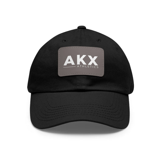 AKX Athletics Logo: Hat with Leather Patch (Rectangle)