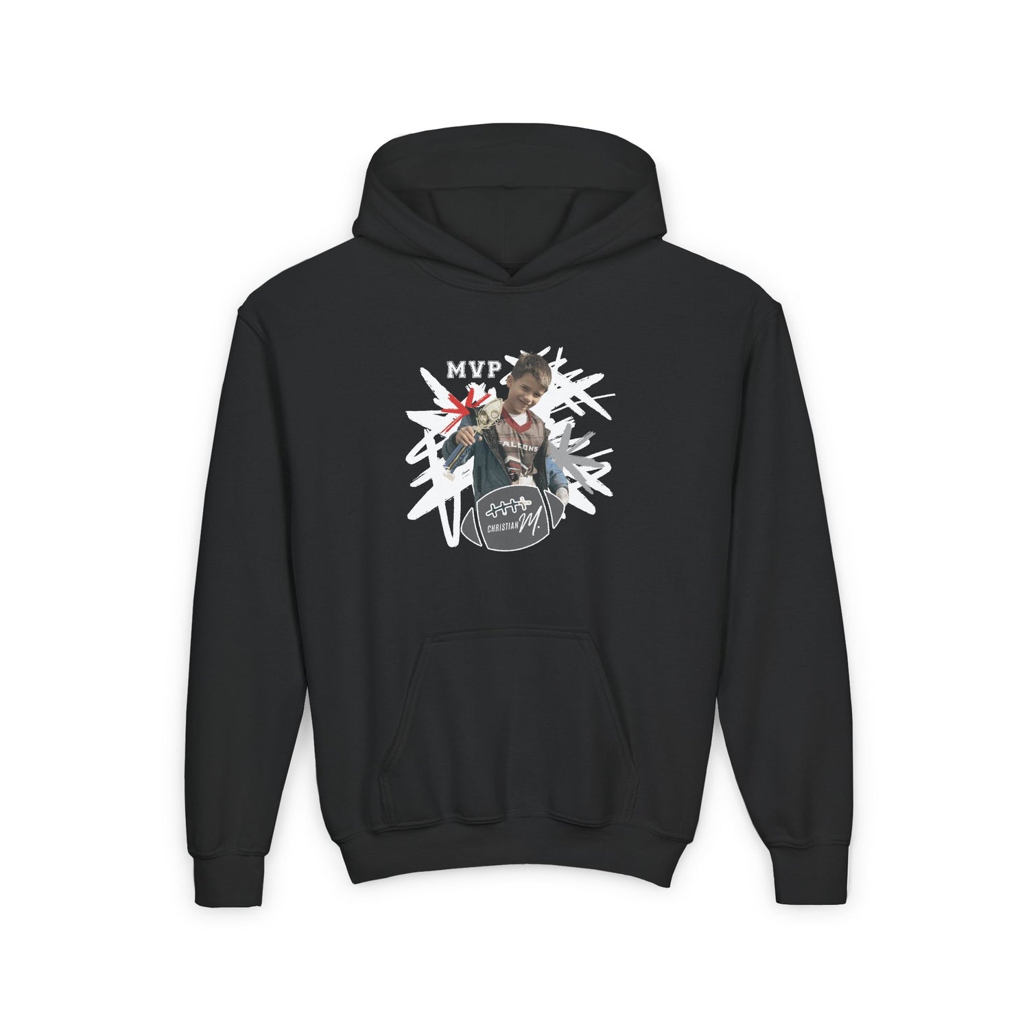 CM Youth Heavy Blend Hooded Sweatshirt - 'MVP' Design