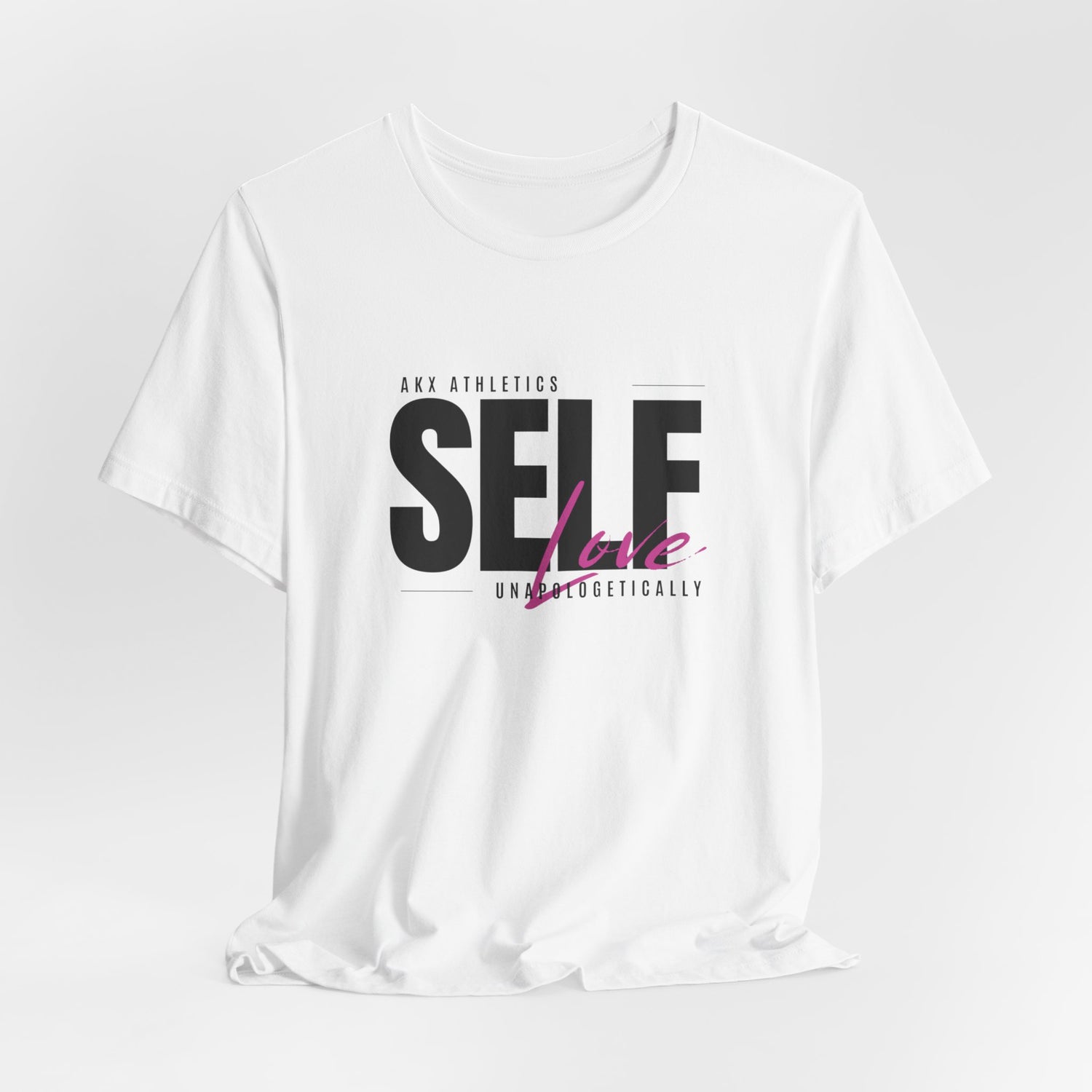 Self Love Big Display (Black Text): T-Shirt With Heart Design Back