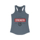 Strength Series: Wolf Motivation Women's Racerback Tank (Red Background)