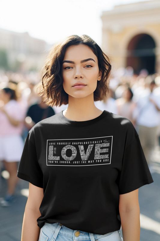 Self Love: T-Shirt With Heart Design Back